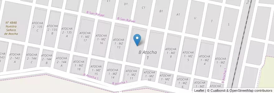 Mapa de ubicacion de ATOCHA 1 - MZ 12 en アルゼンチン, サルタ州, Capital, Municipio De San Lorenzo.
