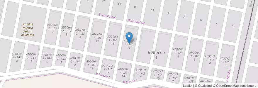 Mapa de ubicacion de ATOCHA 1 - MZ 13 en 阿根廷, Salta, Capital, Municipio De San Lorenzo, Salta.