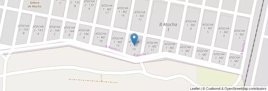 Mapa de ubicacion de ATOCHA 1 - MZ 14 en Argentine, Salta, Capital, Municipio De San Lorenzo.