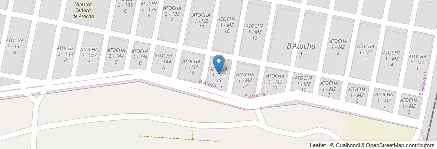 Mapa de ubicacion de ATOCHA 1 - MZ 15 en Аргентина, Сальта, Capital, Municipio De San Lorenzo.