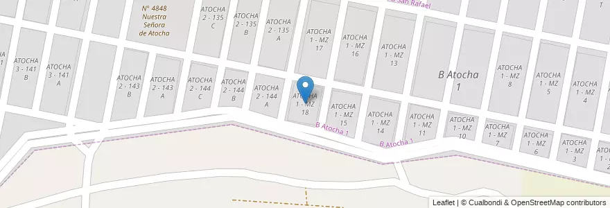 Mapa de ubicacion de ATOCHA 1 - MZ 18 en Аргентина, Сальта, Capital, Municipio De San Lorenzo.