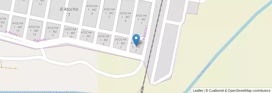 Mapa de ubicacion de ATOCHA 1 - MZ 2 en Argentine, Salta, Capital, Municipio De San Lorenzo.