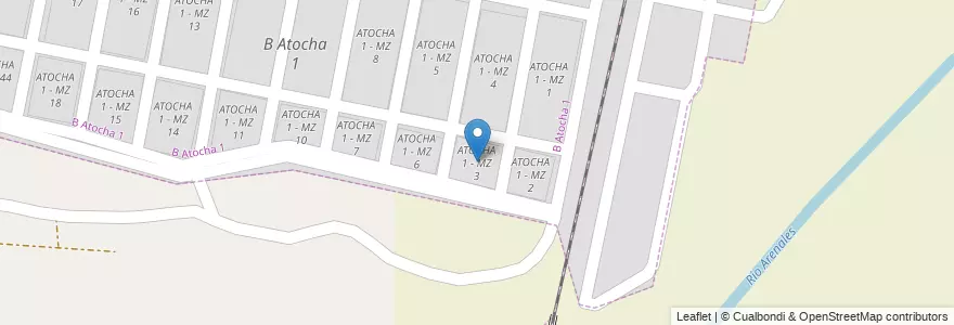 Mapa de ubicacion de ATOCHA 1 - MZ 3 en Аргентина, Сальта, Capital, Municipio De San Lorenzo.