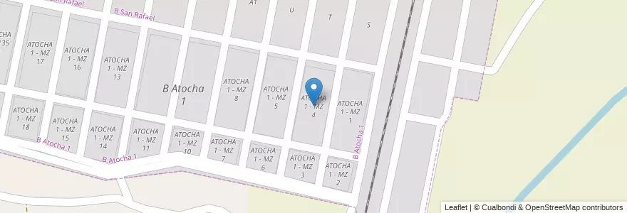 Mapa de ubicacion de ATOCHA 1 - MZ 4 en Аргентина, Сальта, Capital, Municipio De San Lorenzo.