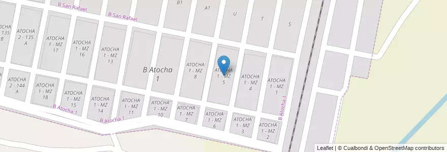Mapa de ubicacion de ATOCHA 1 - MZ 5 en Arjantin, Salta, Capital, Municipio De San Lorenzo.