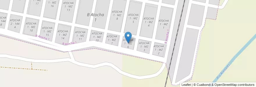 Mapa de ubicacion de ATOCHA 1 - MZ 6 en Аргентина, Сальта, Capital, Municipio De San Lorenzo.