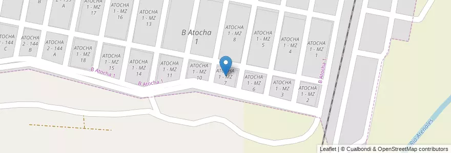 Mapa de ubicacion de ATOCHA 1 - MZ 7 en Аргентина, Сальта, Capital, Municipio De San Lorenzo.