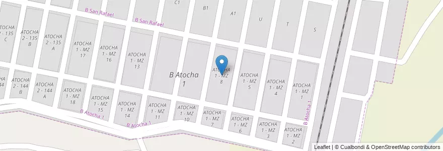 Mapa de ubicacion de ATOCHA 1 - MZ 8 en Аргентина, Сальта, Capital, Municipio De San Lorenzo.