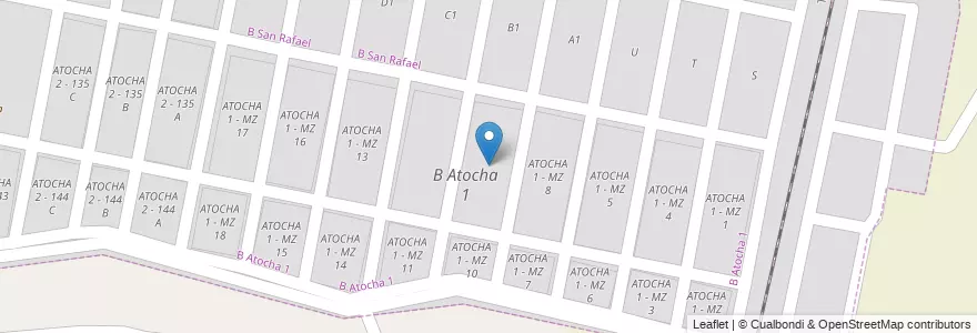 Mapa de ubicacion de ATOCHA 1 MZ 9 en Аргентина, Сальта, Capital, Municipio De San Lorenzo.