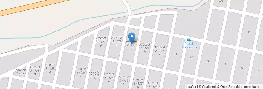 Mapa de ubicacion de ATOCHA 2 - 121 C en アルゼンチン, サルタ州, Capital, Municipio De San Lorenzo, Salta.