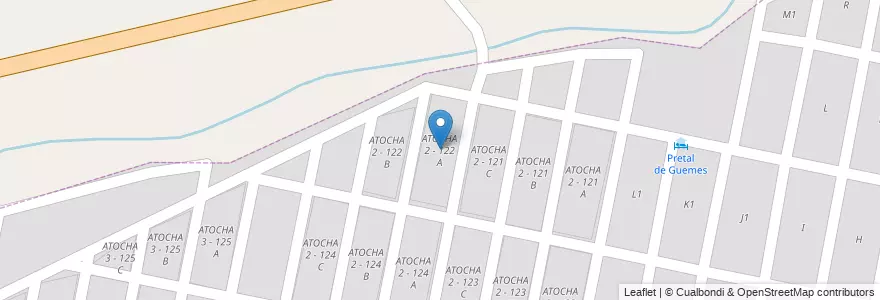 Mapa de ubicacion de ATOCHA 2 - 122 A en Argentine, Salta, Capital, Municipio De San Lorenzo, Salta.