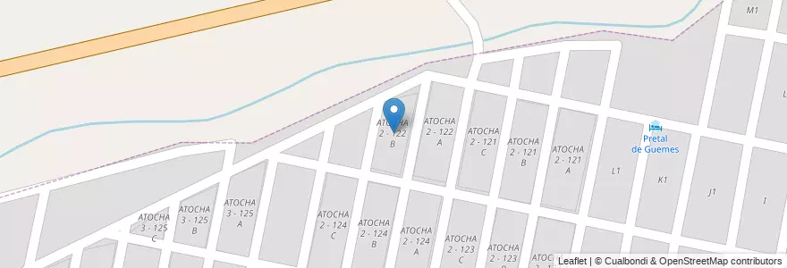 Mapa de ubicacion de ATOCHA 2 - 122 B en Arjantin, Salta, Capital, Municipio De San Lorenzo, Salta.