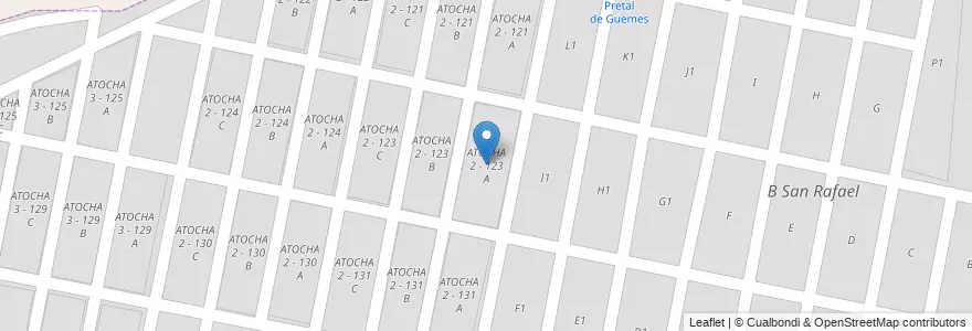 Mapa de ubicacion de ATOCHA 2 - 123 A en آرژانتین, Salta, Capital, Municipio De San Lorenzo, Salta.