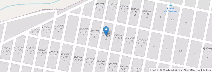 Mapa de ubicacion de ATOCHA 2 - 124 A en Argentina, Salta, Capital, Municipio De San Lorenzo, Salta.
