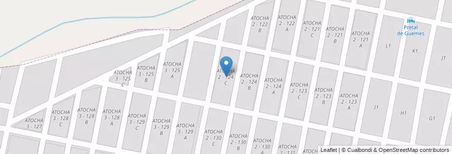 Mapa de ubicacion de ATOCHA 2 - 124 C en آرژانتین, Salta, Capital, Municipio De San Lorenzo, Salta.