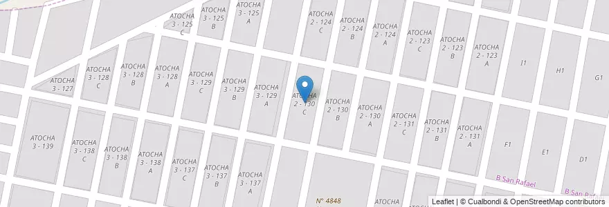 Mapa de ubicacion de ATOCHA 2 - 130 C en 阿根廷, Salta, Capital, Municipio De San Lorenzo, Salta.