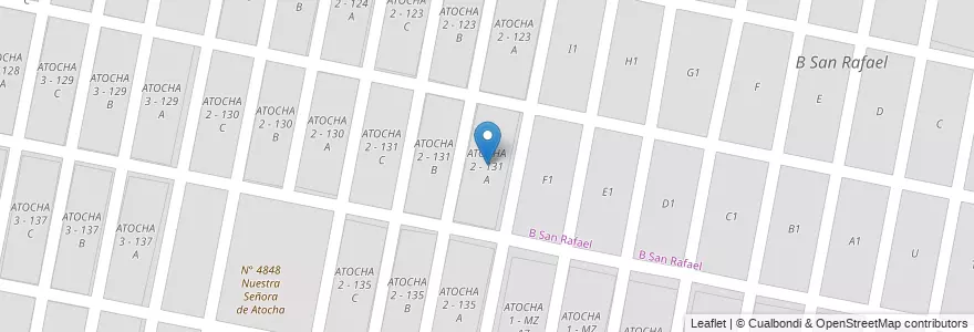 Mapa de ubicacion de ATOCHA 2 - 131 A en Argentinien, Salta, Capital, Municipio De San Lorenzo, Salta.