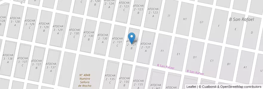 Mapa de ubicacion de ATOCHA 2 - 131 B en Аргентина, Сальта, Capital, Municipio De San Lorenzo, Salta.