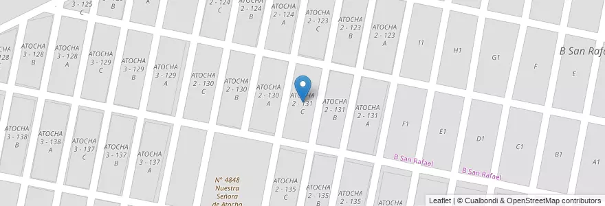 Mapa de ubicacion de ATOCHA 2 - 131 C en الأرجنتين, Salta, Capital, Municipio De San Lorenzo, Salta.