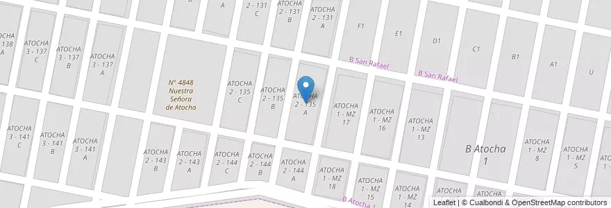 Mapa de ubicacion de ATOCHA 2 - 135 A en الأرجنتين, Salta, Capital, Municipio De San Lorenzo, Salta.