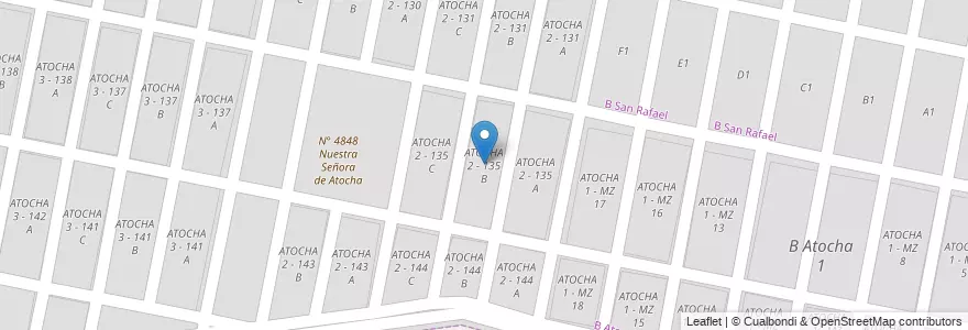 Mapa de ubicacion de ATOCHA 2 - 135 B en الأرجنتين, Salta, Capital, Municipio De San Lorenzo, Salta.