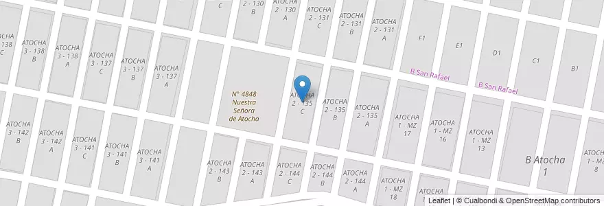 Mapa de ubicacion de ATOCHA 2 - 135 C en الأرجنتين, Salta, Capital, Municipio De San Lorenzo, Salta.