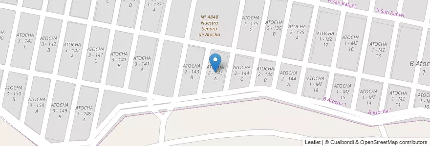 Mapa de ubicacion de ATOCHA 2 - 143 A en 阿根廷, Salta, Capital, Municipio De San Lorenzo, Salta.