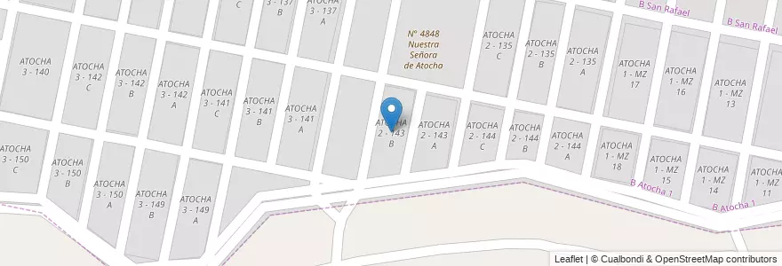 Mapa de ubicacion de ATOCHA 2 - 143 B en Аргентина, Сальта, Capital, Municipio De San Lorenzo, Salta.