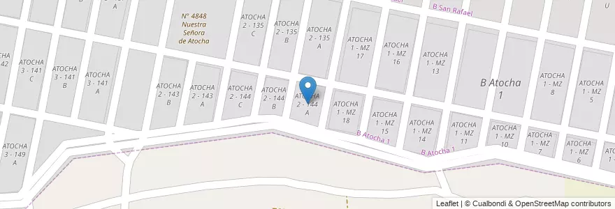 Mapa de ubicacion de ATOCHA 2 - 144 A en Arjantin, Salta, Capital, Municipio De San Lorenzo, Salta.