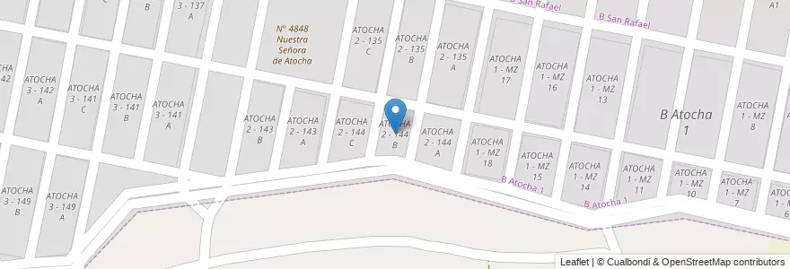 Mapa de ubicacion de ATOCHA 2 - 144 B en Аргентина, Сальта, Capital, Municipio De San Lorenzo, Salta.