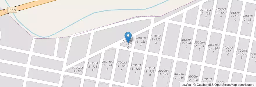 Mapa de ubicacion de ATOCHA 3 - 125 C en Argentine, Salta, Capital, Municipio De San Lorenzo, Salta.