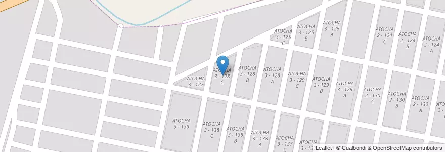Mapa de ubicacion de ATOCHA 3 - 128 C en Arjantin, Salta, Capital, Municipio De San Lorenzo, Salta.
