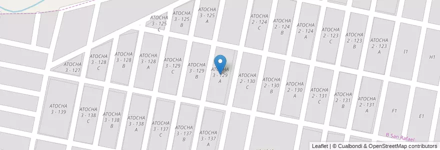 Mapa de ubicacion de ATOCHA 3 - 129 A en Arjantin, Salta, Capital, Municipio De San Lorenzo, Salta.
