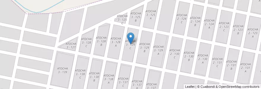 Mapa de ubicacion de ATOCHA 3 - 129 C en Arjantin, Salta, Capital, Municipio De San Lorenzo, Salta.