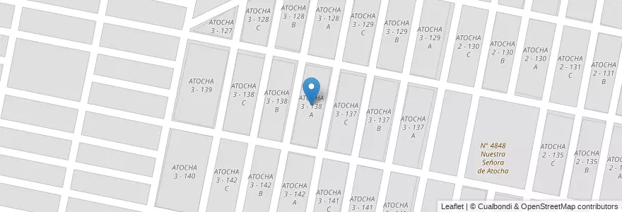 Mapa de ubicacion de ATOCHA 3 - 138 A en Arjantin, Salta, Capital, Municipio De San Lorenzo, Salta.