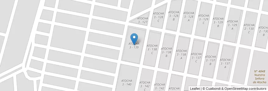 Mapa de ubicacion de ATOCHA 3 - 139 en Arjantin, Salta, Capital, Municipio De San Lorenzo, Salta.