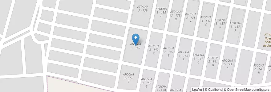Mapa de ubicacion de ATOCHA 3 - 140 en アルゼンチン, サルタ州, Capital, Municipio De San Lorenzo, Salta.