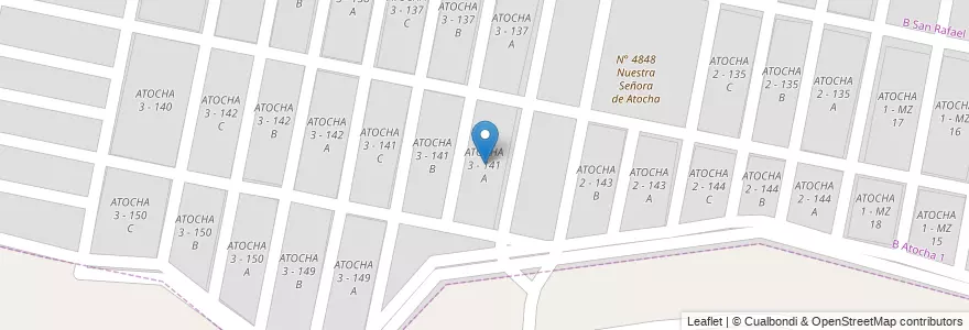 Mapa de ubicacion de ATOCHA 3 - 141 A en Argentine, Salta, Capital, Municipio De San Lorenzo, Salta.