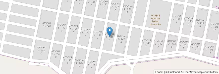 Mapa de ubicacion de ATOCHA 3 - 141 B en Argentine, Salta, Capital, Municipio De San Lorenzo, Salta.