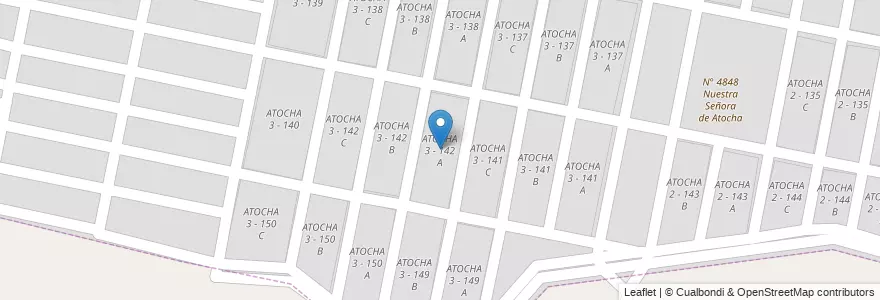 Mapa de ubicacion de ATOCHA 3 - 142 A en Arjantin, Salta, Capital, Municipio De San Lorenzo, Salta.