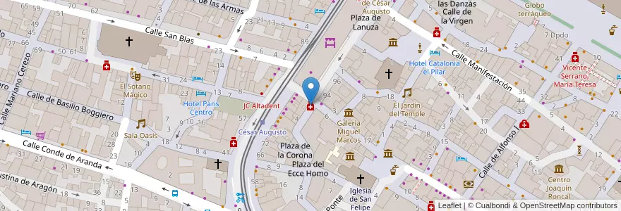 Mapa de ubicacion de Auba Estremera, María Pilar en 스페인, Aragón, 사라고사, Zaragoza, 사라고사.