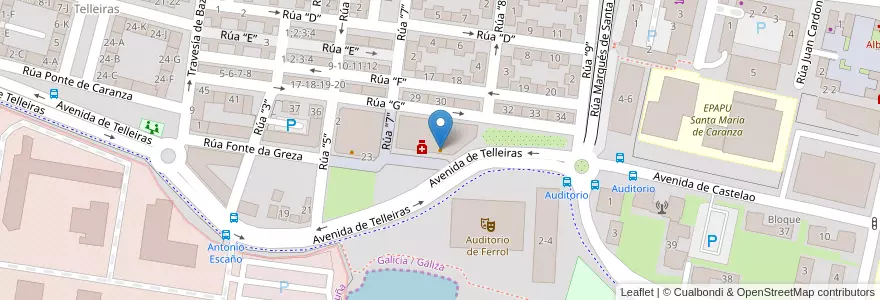 Mapa de ubicacion de Auditorio 27 en Испания, Галисия, А-Корунья, Ferrol, Ferrol.