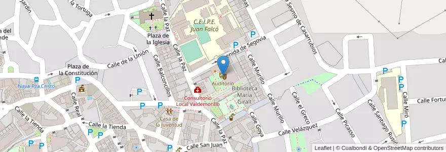 Mapa de ubicacion de Auditorio en إسبانيا, منطقة مدريد, منطقة مدريد, Cuenca Del Guadarrama, Valdemorillo.