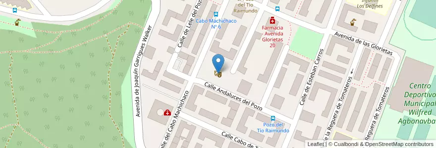 Mapa de ubicacion de Auditorio al aire libre. Centro Cultural el Pozo en إسبانيا, منطقة مدريد, منطقة مدريد, Área Metropolitana De Madrid Y Corredor Del Henares, مدريد.