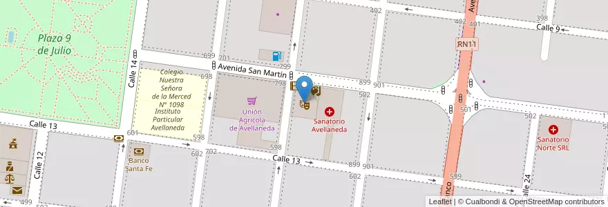 Mapa de ubicacion de Auditorio Avellaneda en Arjantin, Santa Fe, Departamento General Obligado, Municipio De Avellaneda.