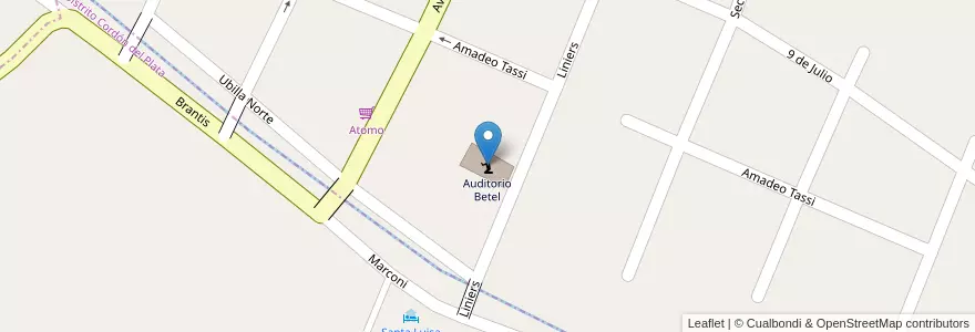 Mapa de ubicacion de Auditorio Betel en Argentinië, Chili, Mendoza, Departamento Tupungato.