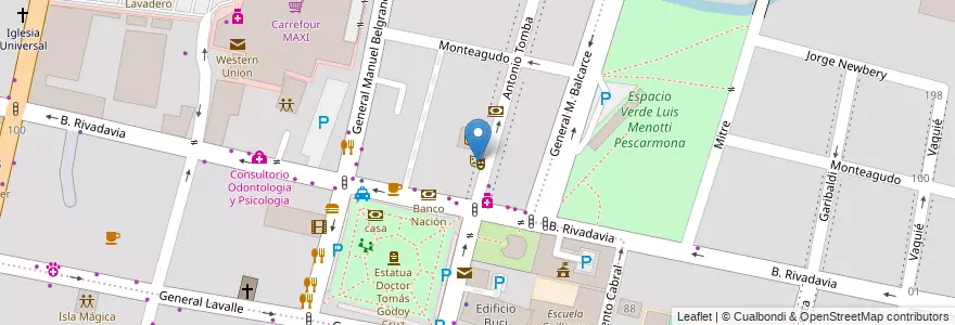Mapa de ubicacion de Auditorio B+M en Argentina, Chile, Mendoza, Godoy Cruz, Departamento Godoy Cruz, Distrito Ciudad De Godoy Cruz.