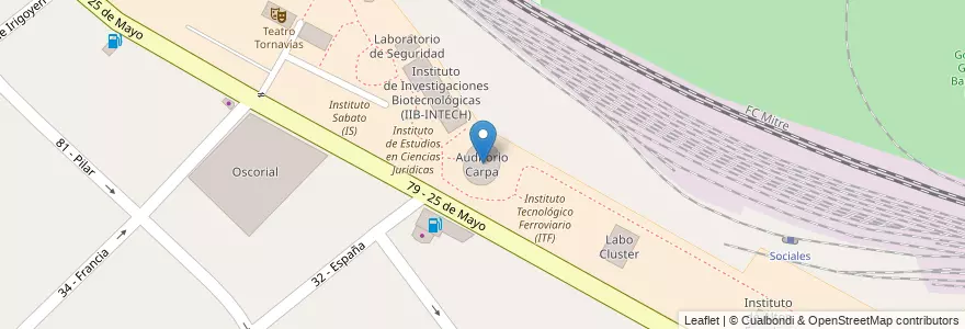 Mapa de ubicacion de Auditorio Carpa en Argentine, Province De Buenos Aires, Partido De General San Martín.