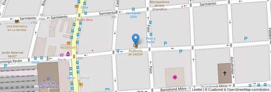 Mapa de ubicacion de Auditorio de SADOP, Balvanera en Аргентина, Буэнос-Айрес, Comuna 3, Буэнос-Айрес.