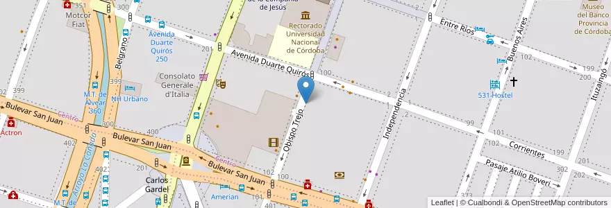 Mapa de ubicacion de Auditorio Diego de Torres (UCC) en Аргентина, Кордова, Departamento Capital, Pedanía Capital, Córdoba, Municipio De Córdoba.